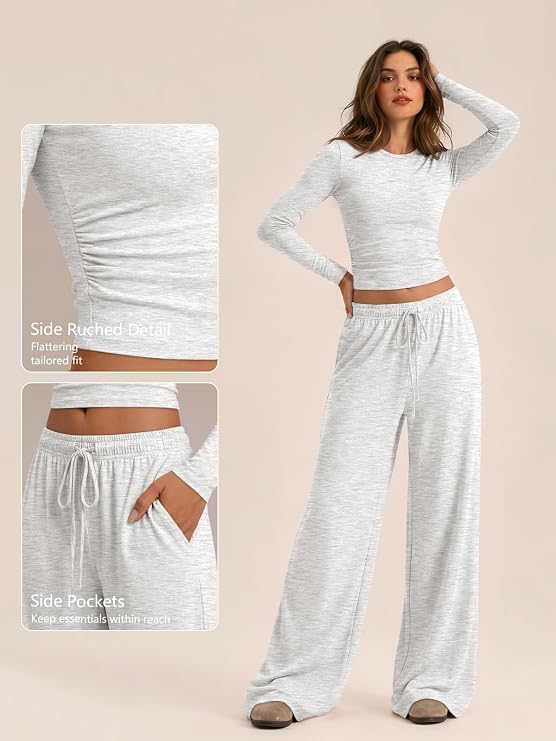 Women’s 2 Piece Fall Lounge Set with Pockets | Long Sleeve